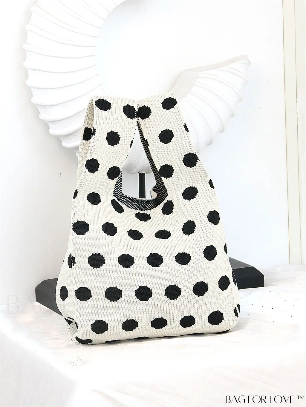 BagForLove - Womens Japanese-style Knitted Tote Bag: Chic Rhombus Pattern, Spacious & Versatile