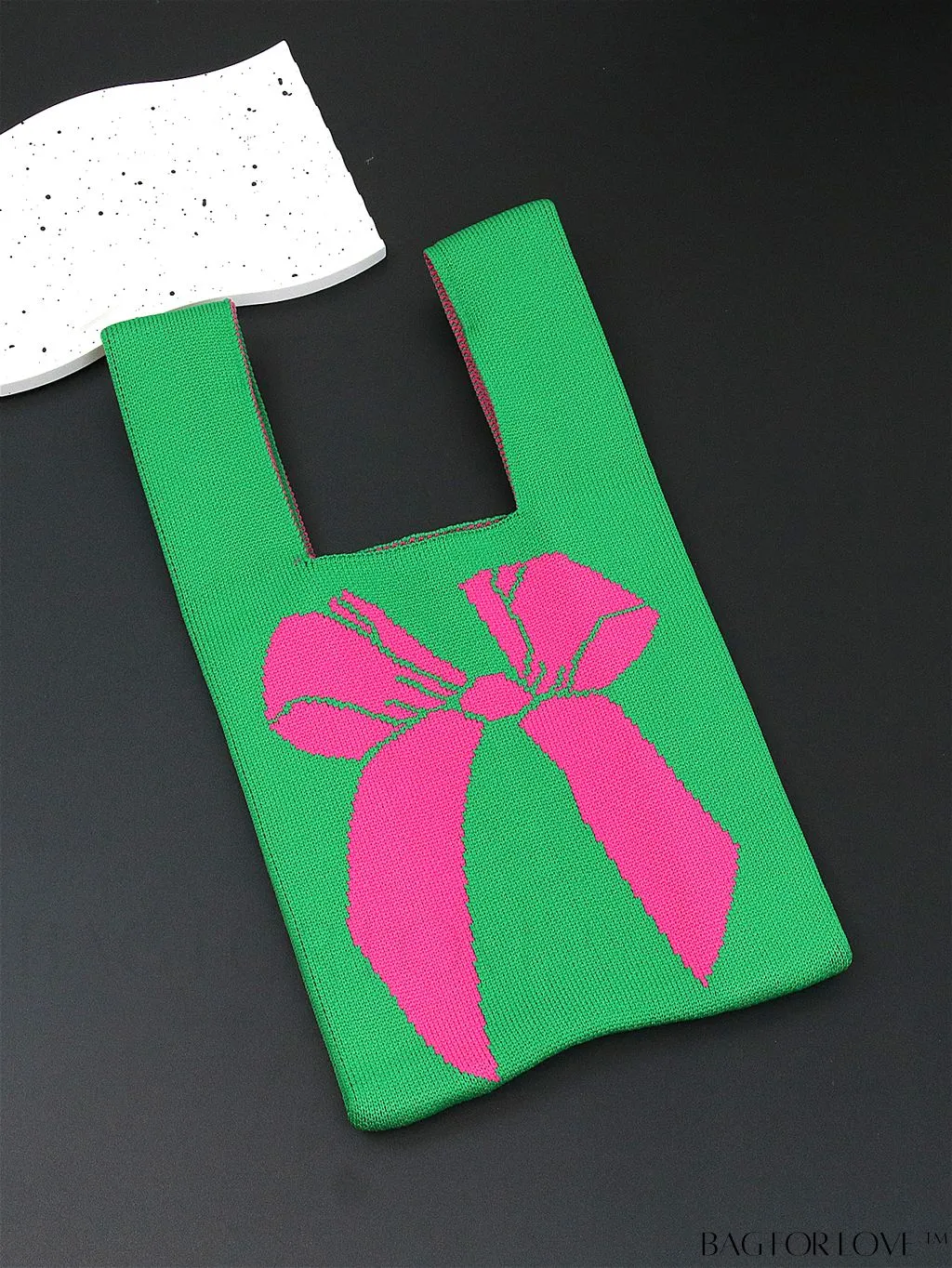 BagForLove - Womens Japanese-style Knitted Tote Bag: Chic Rhombus Pattern, Spacious & Versatile