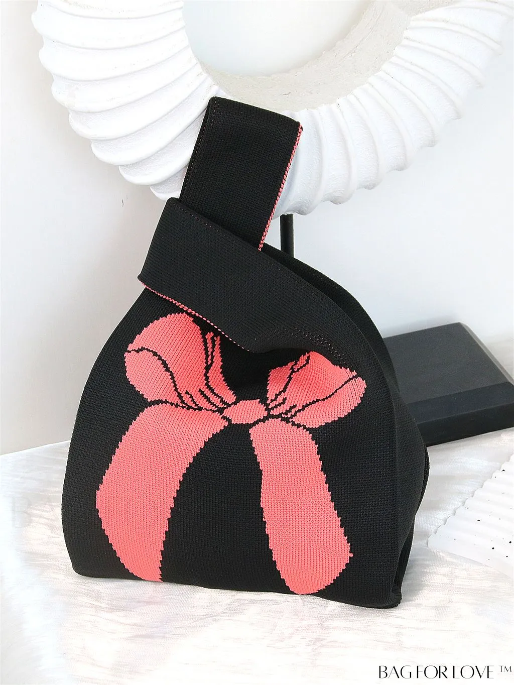 BagForLove - Womens Japanese-style Knitted Tote Bag: Chic Rhombus Pattern, Spacious & Versatile