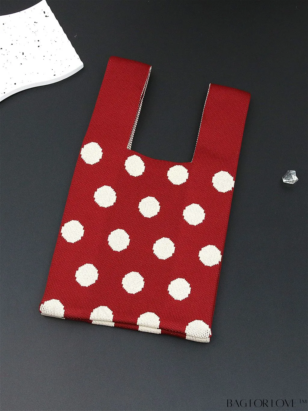 BagForLove - Womens Japanese-style Knitted Tote Bag: Chic Rhombus Pattern, Spacious & Versatile