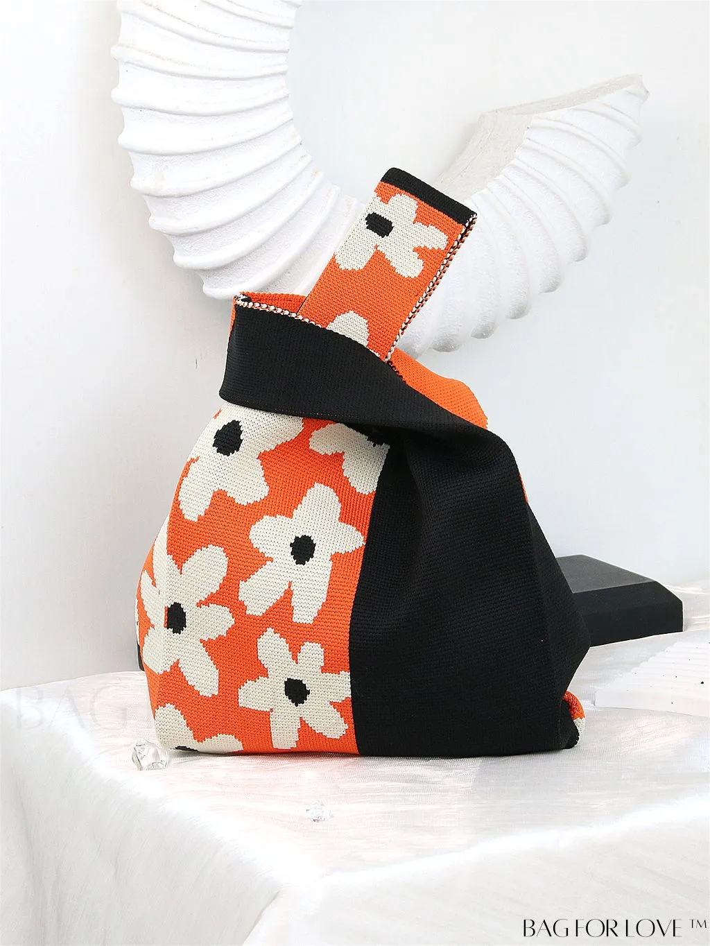 BagForLove - Womens Japanese-style Knitted Tote Bag: Chic Rhombus Pattern, Spacious & Versatile