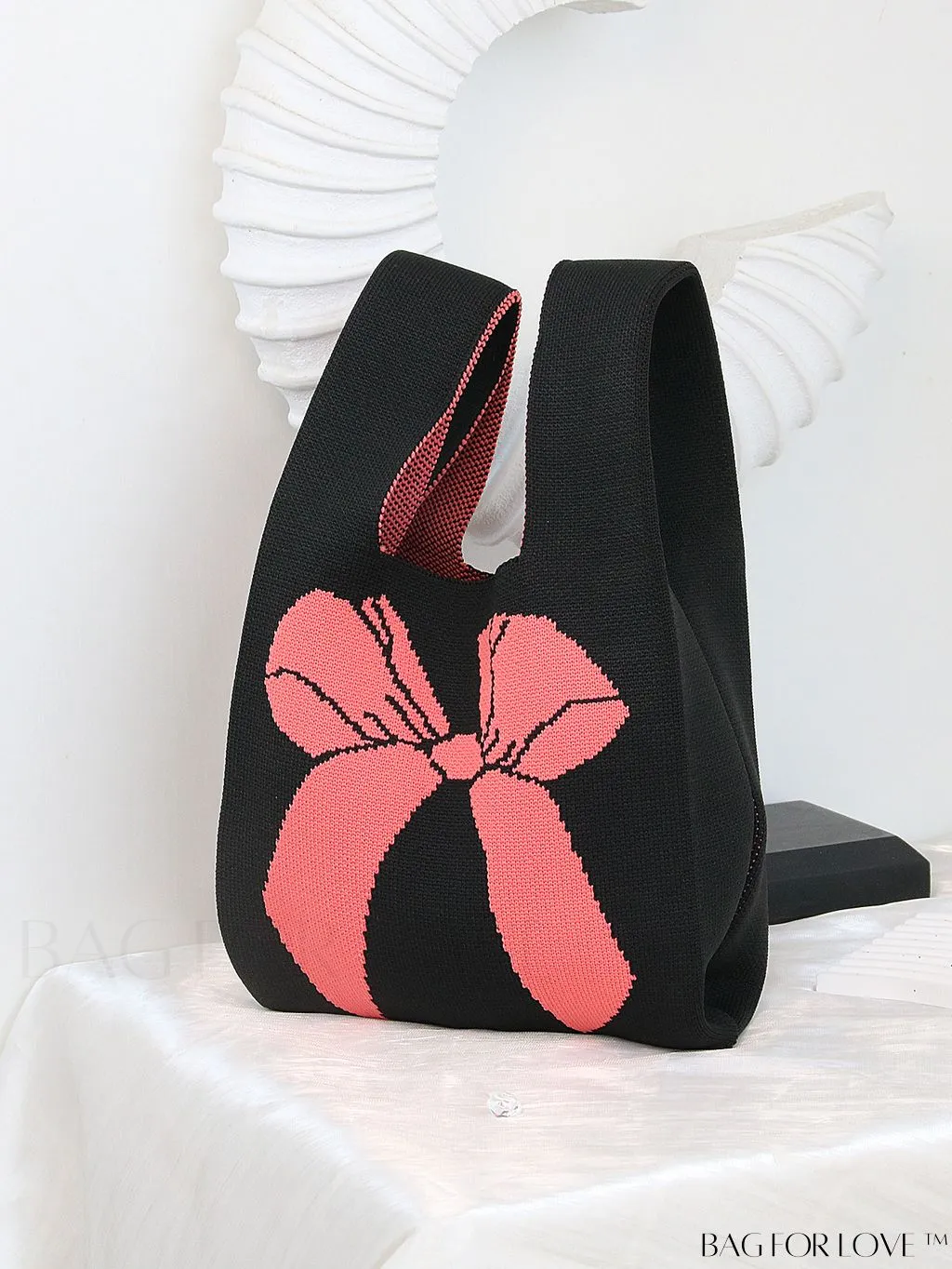 BagForLove - Womens Japanese-style Knitted Tote Bag: Chic Rhombus Pattern, Spacious & Versatile