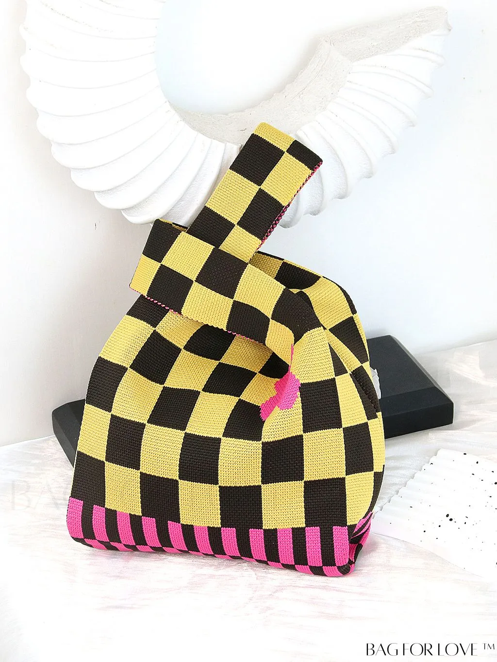 BagForLove - Womens Japanese-style Knitted Tote Bag: Chic Rhombus Pattern, Spacious & Versatile