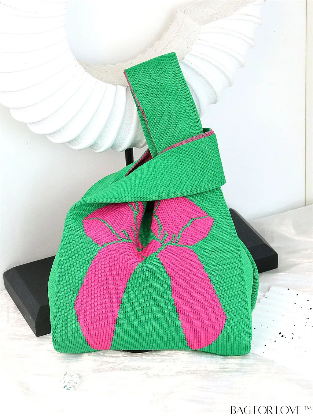 BagForLove - Womens Japanese-style Knitted Tote Bag: Chic Rhombus Pattern, Spacious & Versatile