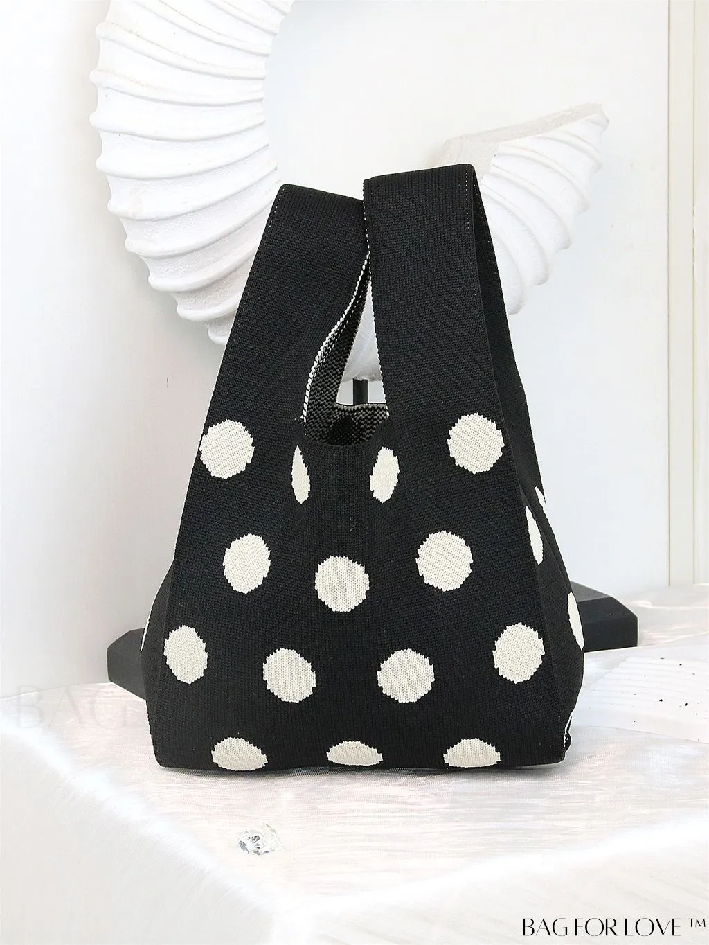 BagForLove - Womens Japanese-style Knitted Tote Bag: Chic Rhombus Pattern, Spacious & Versatile