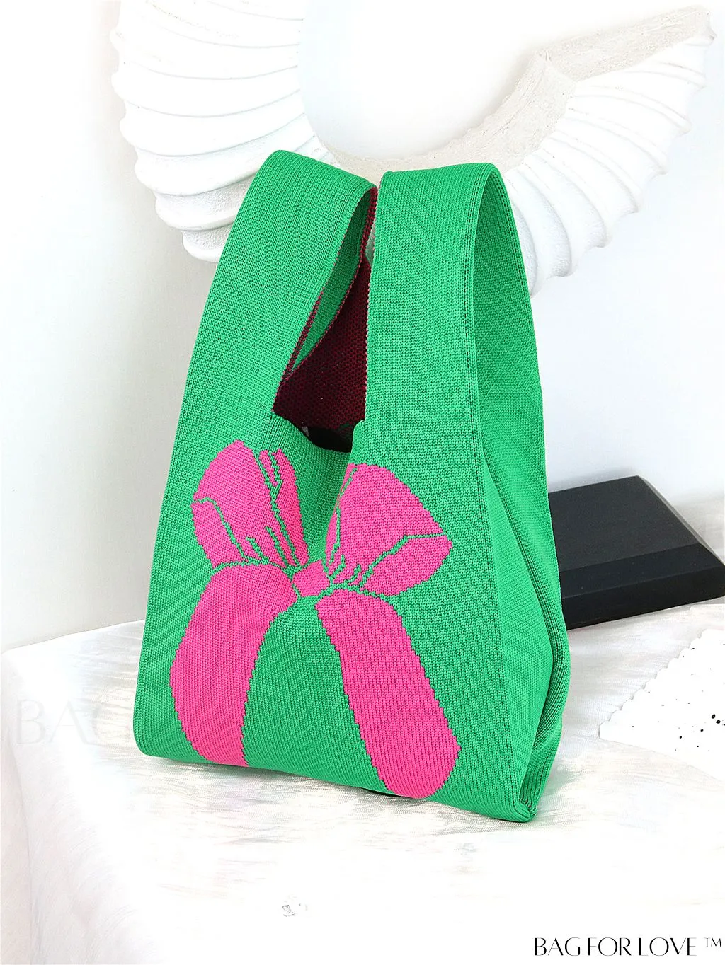 BagForLove - Womens Japanese-style Knitted Tote Bag: Chic Rhombus Pattern, Spacious & Versatile