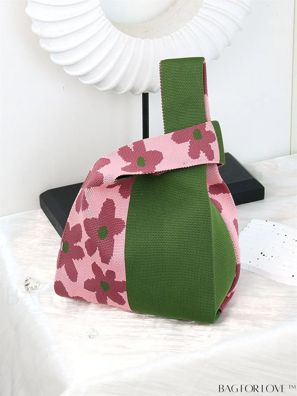 BagForLove - Womens Japanese-style Knitted Tote Bag: Chic Rhombus Pattern, Spacious & Versatile
