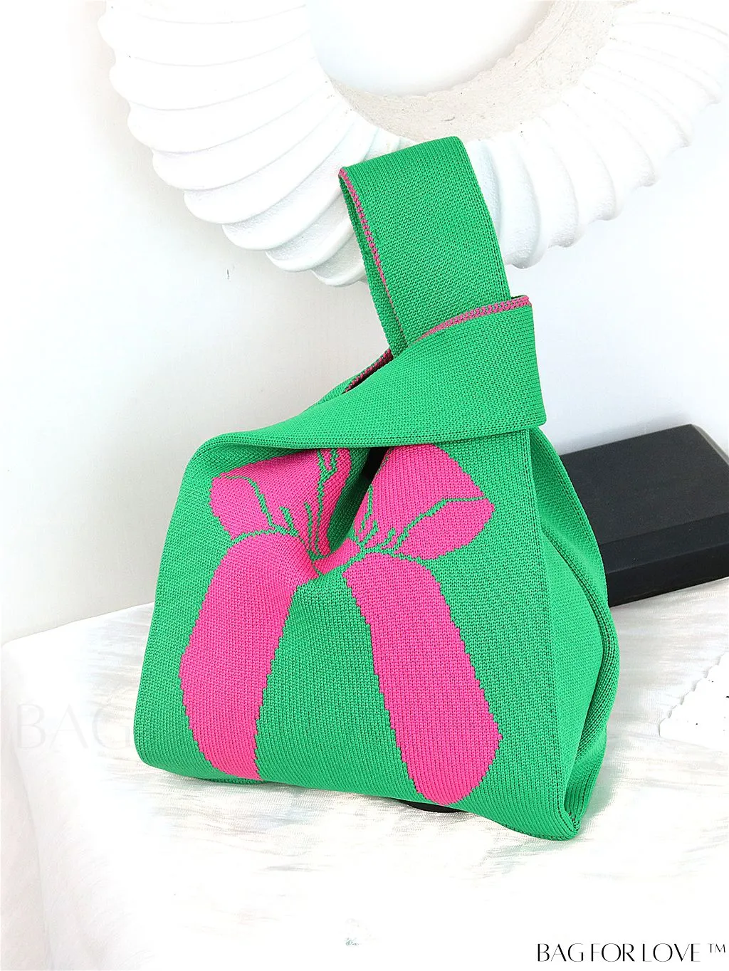 BagForLove - Womens Japanese-style Knitted Tote Bag: Chic Rhombus Pattern, Spacious & Versatile