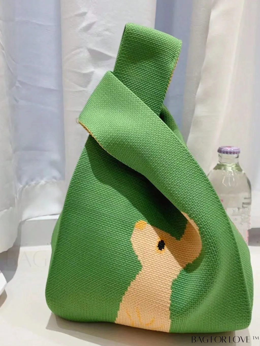 BagForLove - Womens Japanese-style Knitted Tote Bag: Chic Rhombus Pattern, Spacious & Versatile