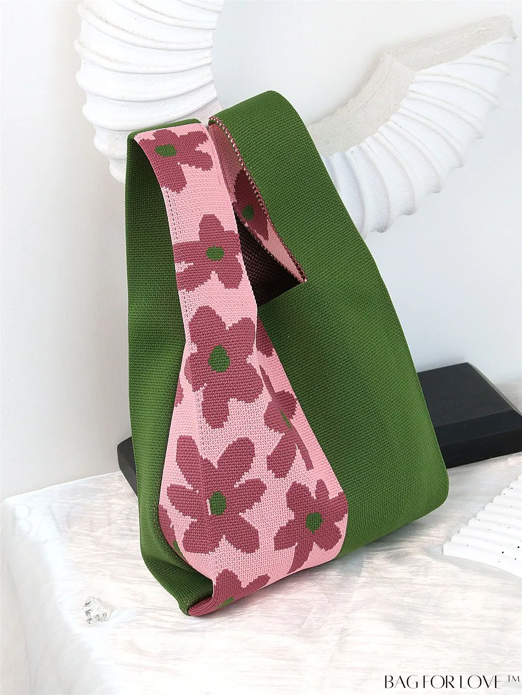 BagForLove - Womens Japanese-style Knitted Tote Bag: Chic Rhombus Pattern, Spacious & Versatile