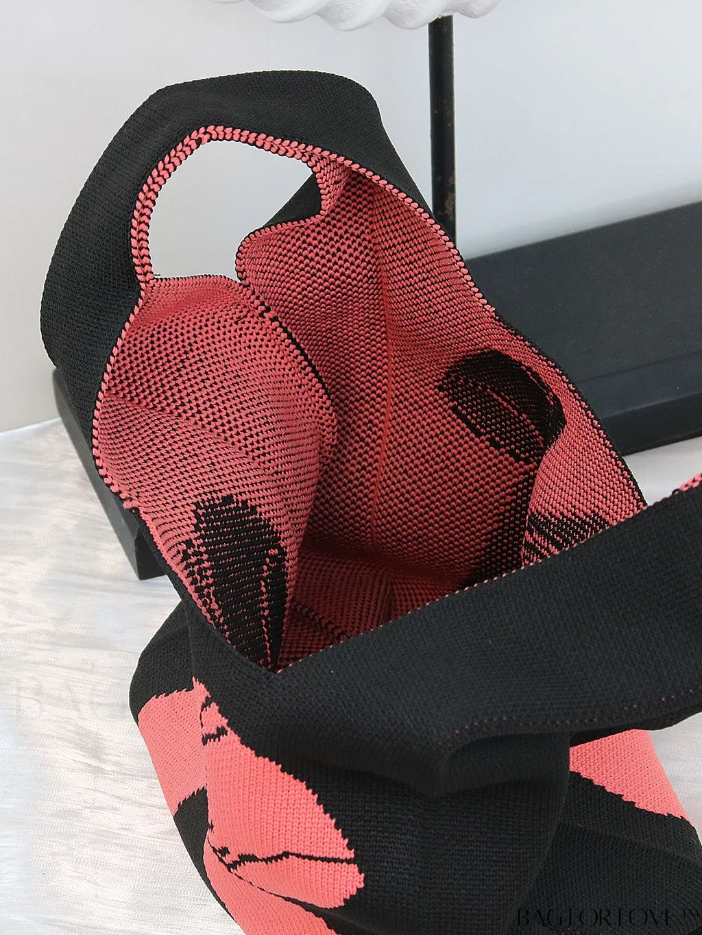 BagForLove - Womens Japanese-style Knitted Tote Bag: Chic Rhombus Pattern, Spacious & Versatile
