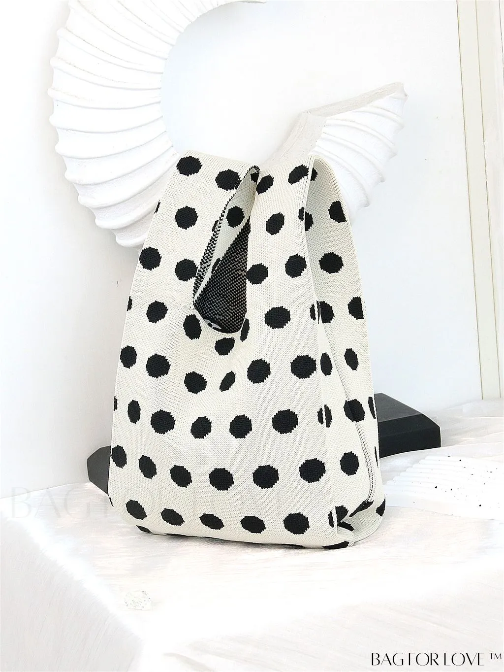 BagForLove - Womens Japanese-style Knitted Tote Bag: Chic Rhombus Pattern, Spacious & Versatile