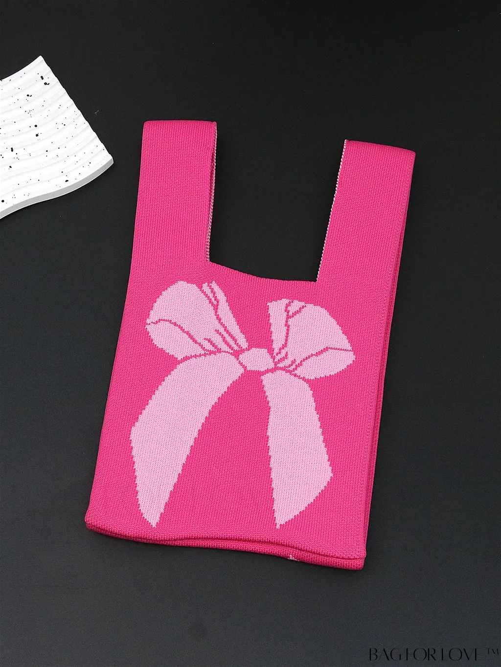 BagForLove - Womens Japanese-style Knitted Tote Bag: Chic Rhombus Pattern, Spacious & Versatile