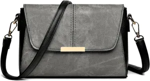 Bags for Women Retro women's bag crossbody bag shoulder bag versatile square bag women's bag fashion splicing bag(Ash)
