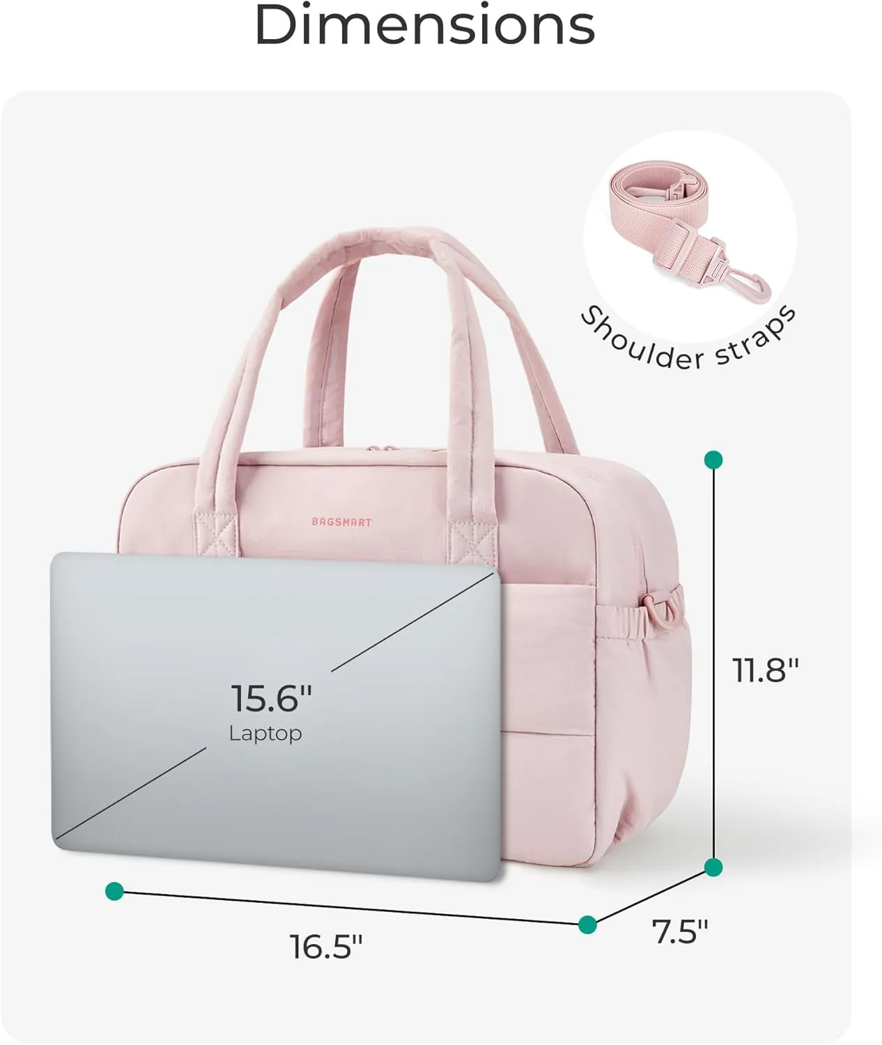 BAGSMART Gym Bag for Women, 29L Puffer Travel Duffle Bag for Travel with Laptop Compartment, Weekender Bags for Women, Carry On Duffel Bag Personal Item Bag, Camel