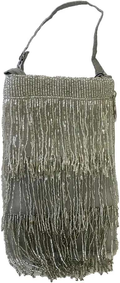 Bamboo Trading Company Roaring 20's Flapper Fringe Beaded Evening Phone Crossbody
