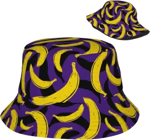 Bananas Bucket Hats for Women Summer Sun Beach Travel Outdoor Fishing Cap Unisex Men Bucket Hat