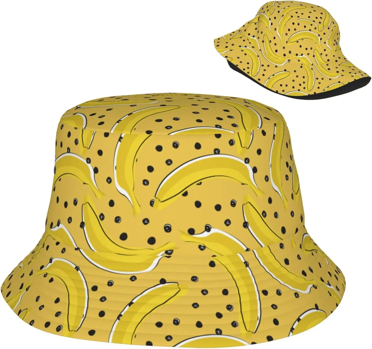Bananas Bucket Hats for Women Summer Sun Beach Travel Outdoor Fishing Cap Unisex Men Bucket Hat