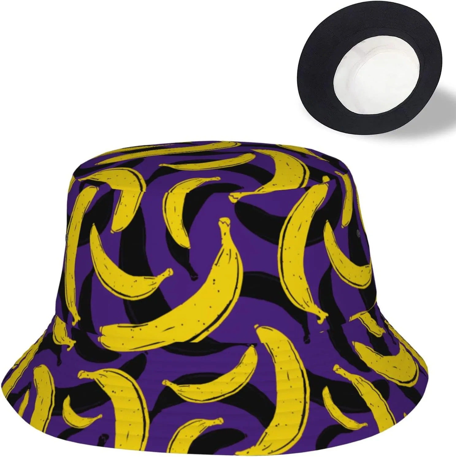 Bananas Bucket Hats for Women Summer Sun Beach Travel Outdoor Fishing Cap Unisex Men Bucket Hat