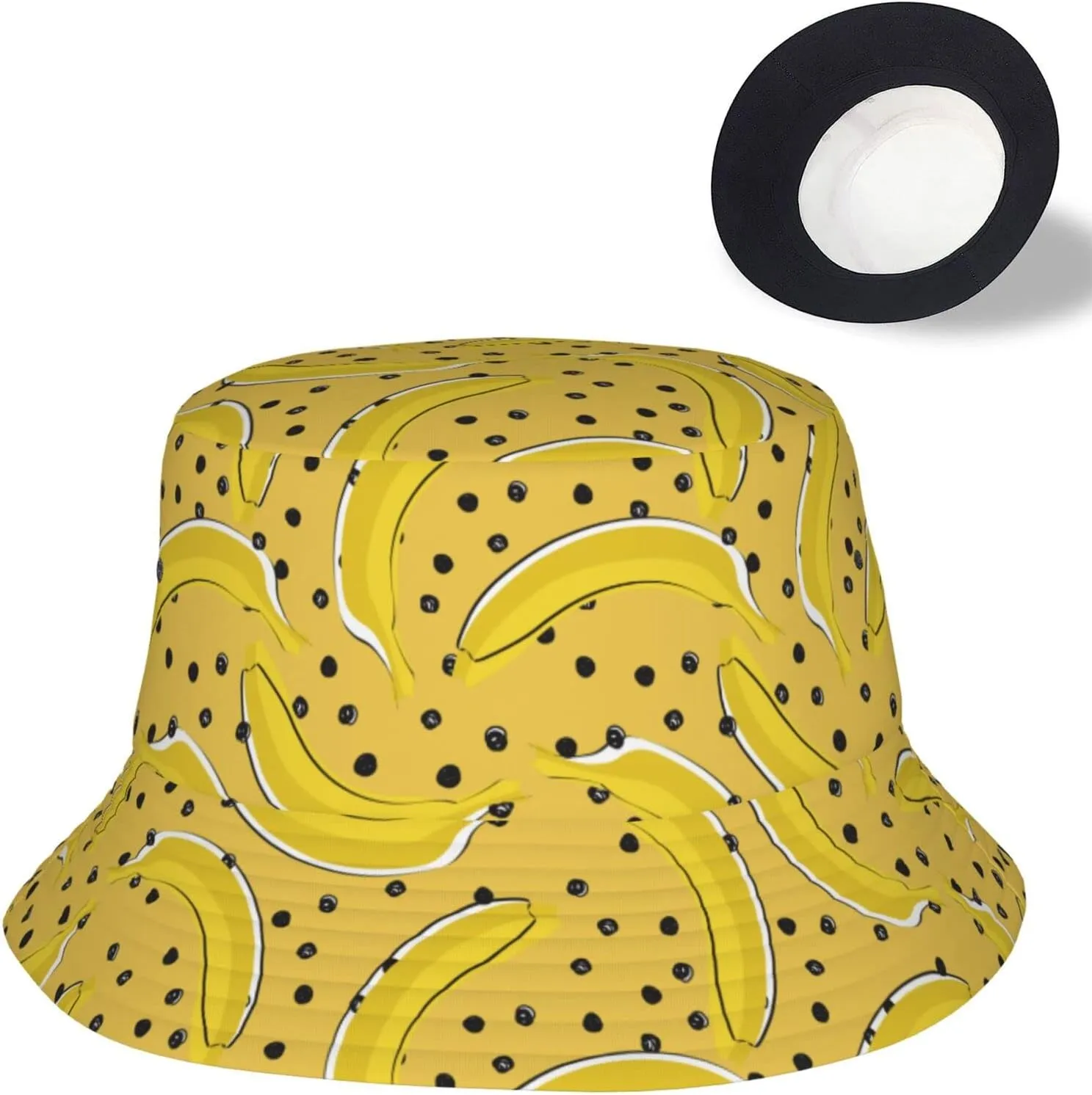 Bananas Bucket Hats for Women Summer Sun Beach Travel Outdoor Fishing Cap Unisex Men Bucket Hat