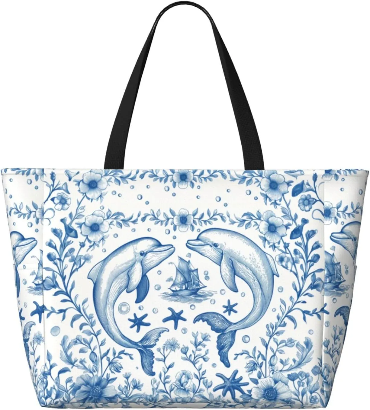 Beach Tote Pool Bag for Women Waterproof and Sand-proof Large Capacity with Zippers for Travel Vacation Gym