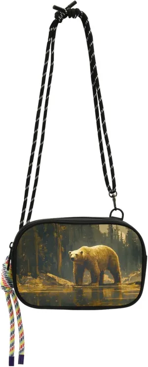 Bear Lake Forest Print Crossbody Handbags for Women Walking, Hiking Lightweight Shoulder Phone Purse