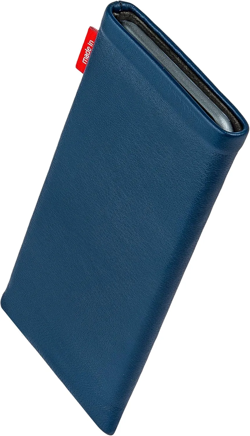 Beat Blue Custom Tailored Sleeve for Mobistel Cynus T8. Fine Nappa Leather Pouch with Integrated Microfibre Lining for Display Cleaning