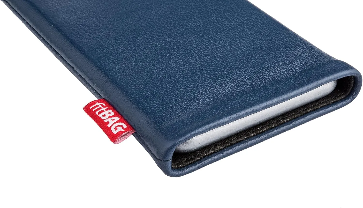 Beat Blue Custom Tailored Sleeve for Mobistel Cynus T8. Fine Nappa Leather Pouch with Integrated Microfibre Lining for Display Cleaning