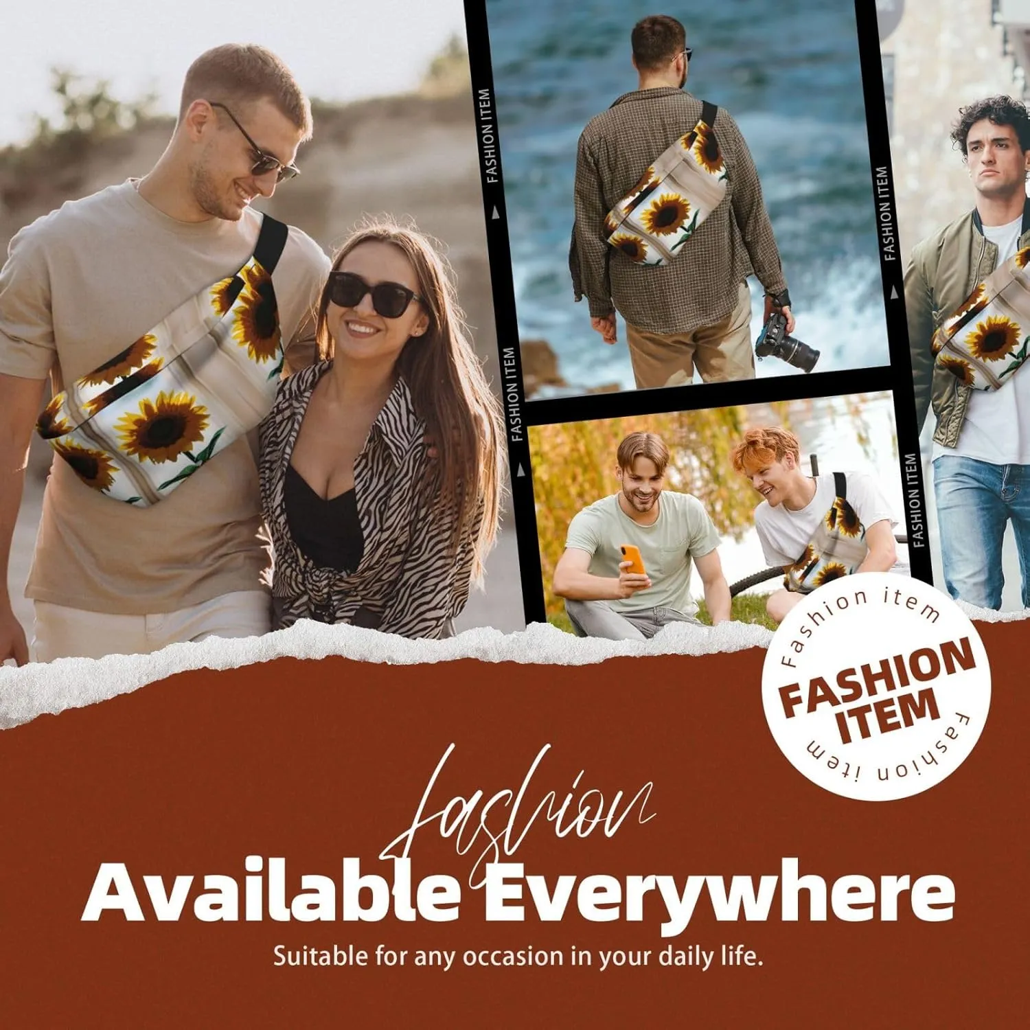 beautiful sunflowers Multi-Purpose Fanny Pack and Crossbody Bag - High Capacity with Zipper Pockets, Ideal for Men and Women