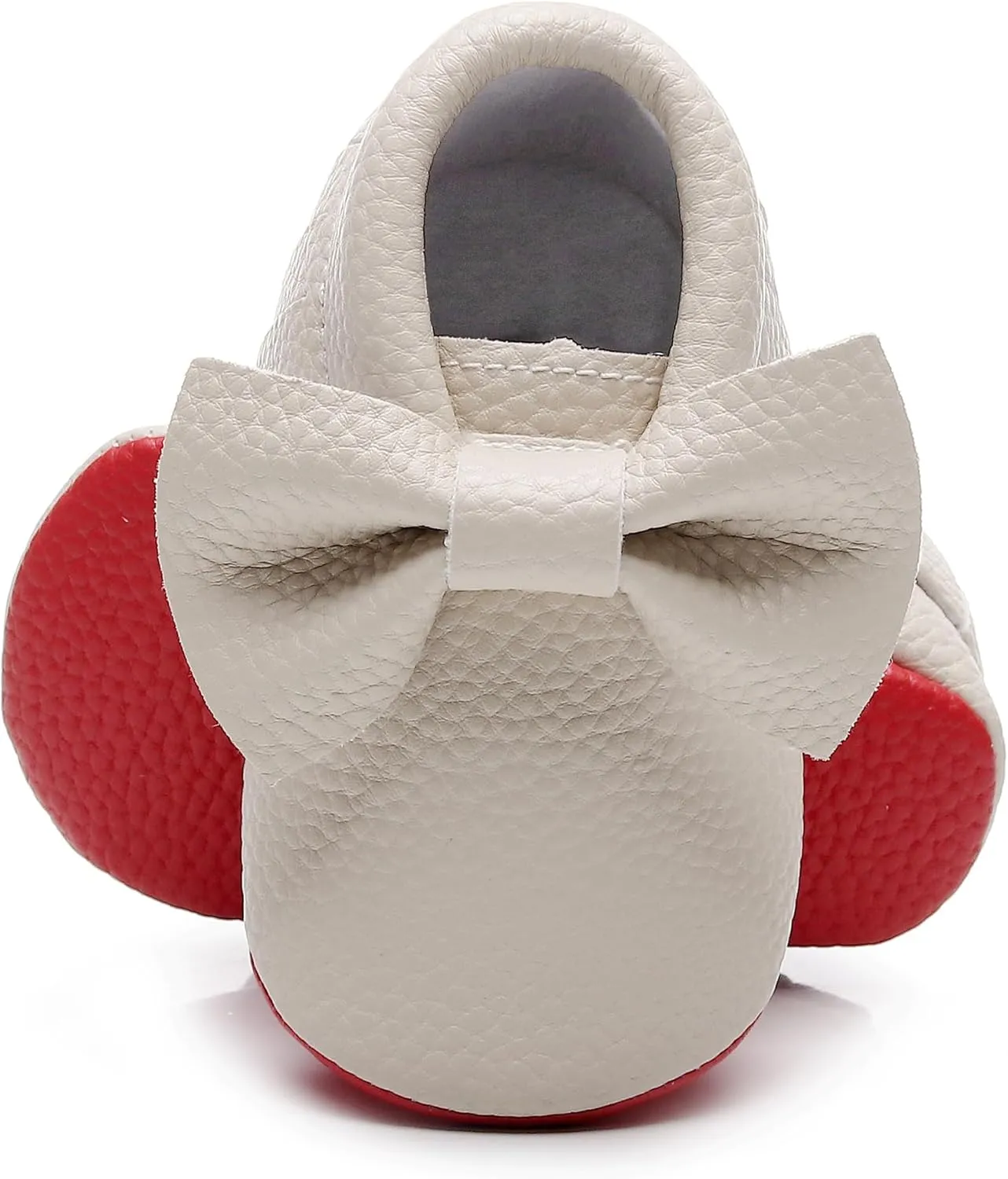 Bebila Double Bow Fringe Baby Moccasins - Soft Sole Baby Shoes Girls Toddler Crib Flats
