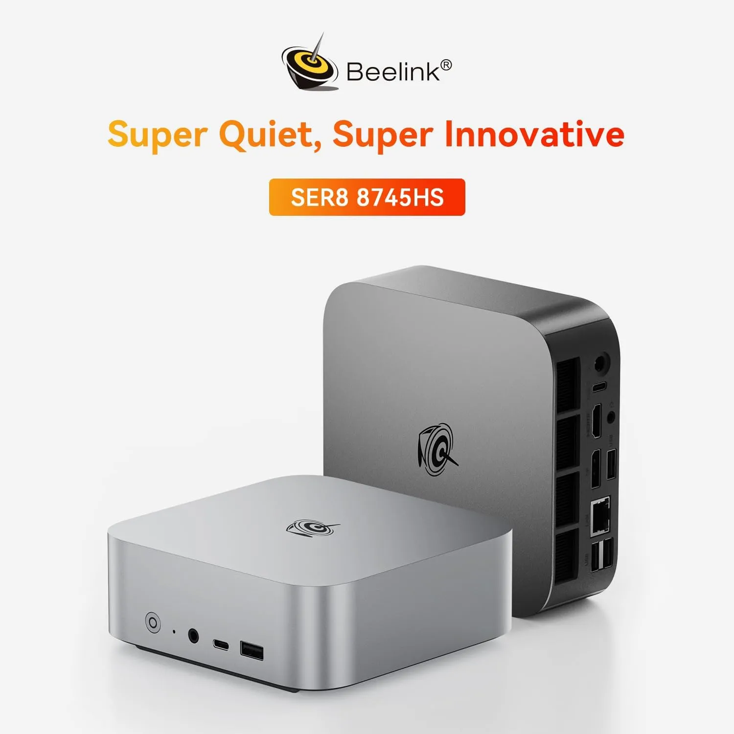 Beelink SER8 Mini PC, AMD Ryzen 7 8745HS(4nm, 8C/16T) up to 4.9GHz, Mini Computer 32GB DDR5 RAM 1TB M.2 NVME SSD, Desktop PC 4K@120Hz Triple Display, Mini Gaming Computer WiFi6/BT5.2/2.5Gbps/W-11 Pro