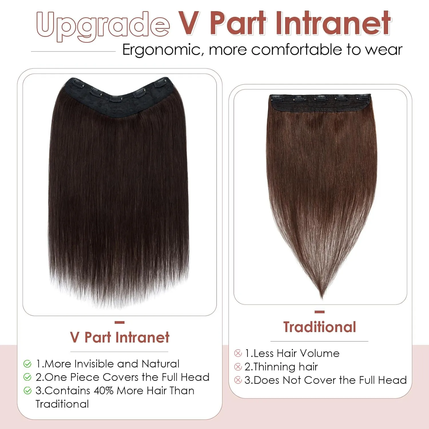 Benehair One Piece Clip in Hair Extensions Real Human Hair 3/4 Full Head V Shaped Weft Thicker Hair Lace Net One Piece Hair Extensions with 5 Clips (18"-70g #12P613 Golden Brown Mixed Bleach Blonde)