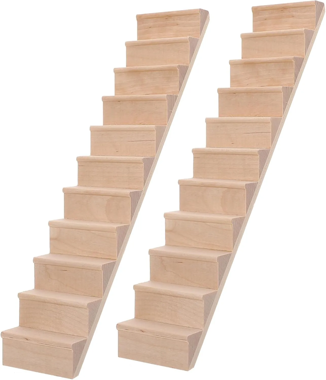 BESPORTBLE 2pcs Mini Wooden Staircase for Dollhouse Accessory Unpainted Step Stairs Model for Mini House Decoration for Crafting and Creating Fairy Tale Scenes