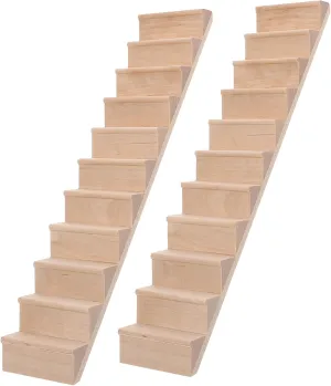 BESPORTBLE 2pcs Mini Wooden Staircase for Dollhouse Accessory Unpainted Step Stairs Model for Mini House Decoration for Crafting and Creating Fairy Tale Scenes