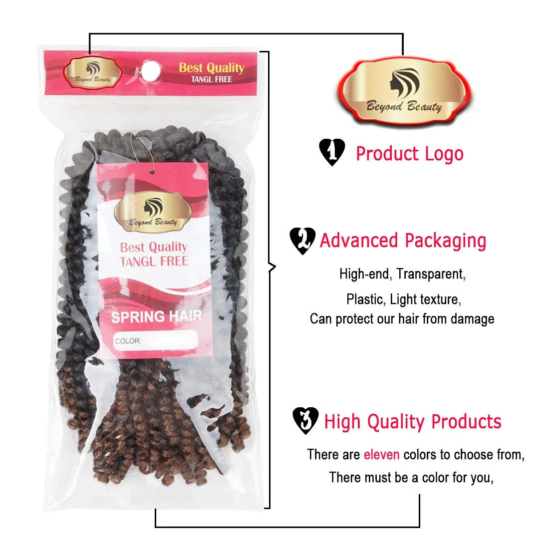 Beyond Beauty 3 Packs 12 Inch Spring Twist Ombre Colors Butterfly locs Crochet Braids Braiding Hair Extensions Low Temperature Fiber 30 Strands 160g/Pack (12 Inch, #27)