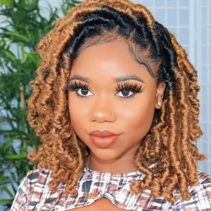 Beyond Beauty 3 Packs 12 Inch Spring Twist Ombre Colors Butterfly locs Crochet Braids Braiding Hair Extensions Low Temperature Fiber 30 Strands 160g/Pack (12 Inch, #27)