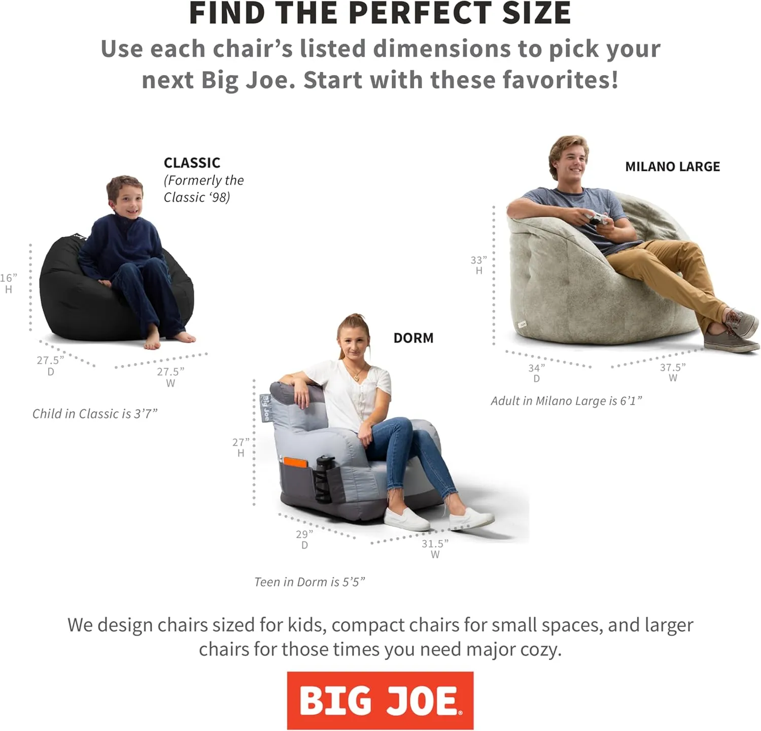 Big Joe Classic Bean Bag Chair, Sapphire Smartmax, Durable Polyester Nylon Blend, 2 feet Round