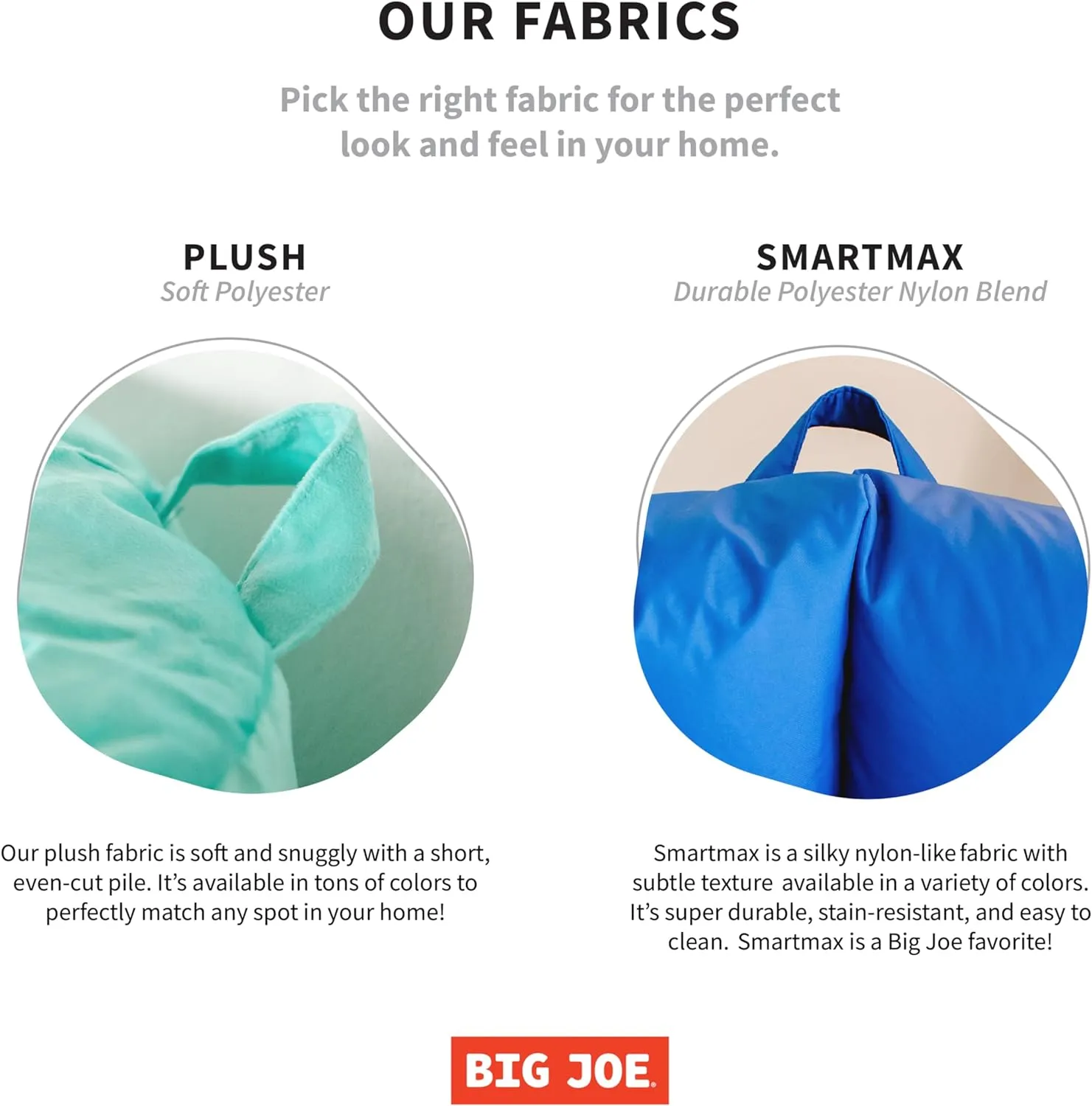 Big Joe Classic Bean Bag Chair, Sapphire Smartmax, Durable Polyester Nylon Blend, 2 feet Round