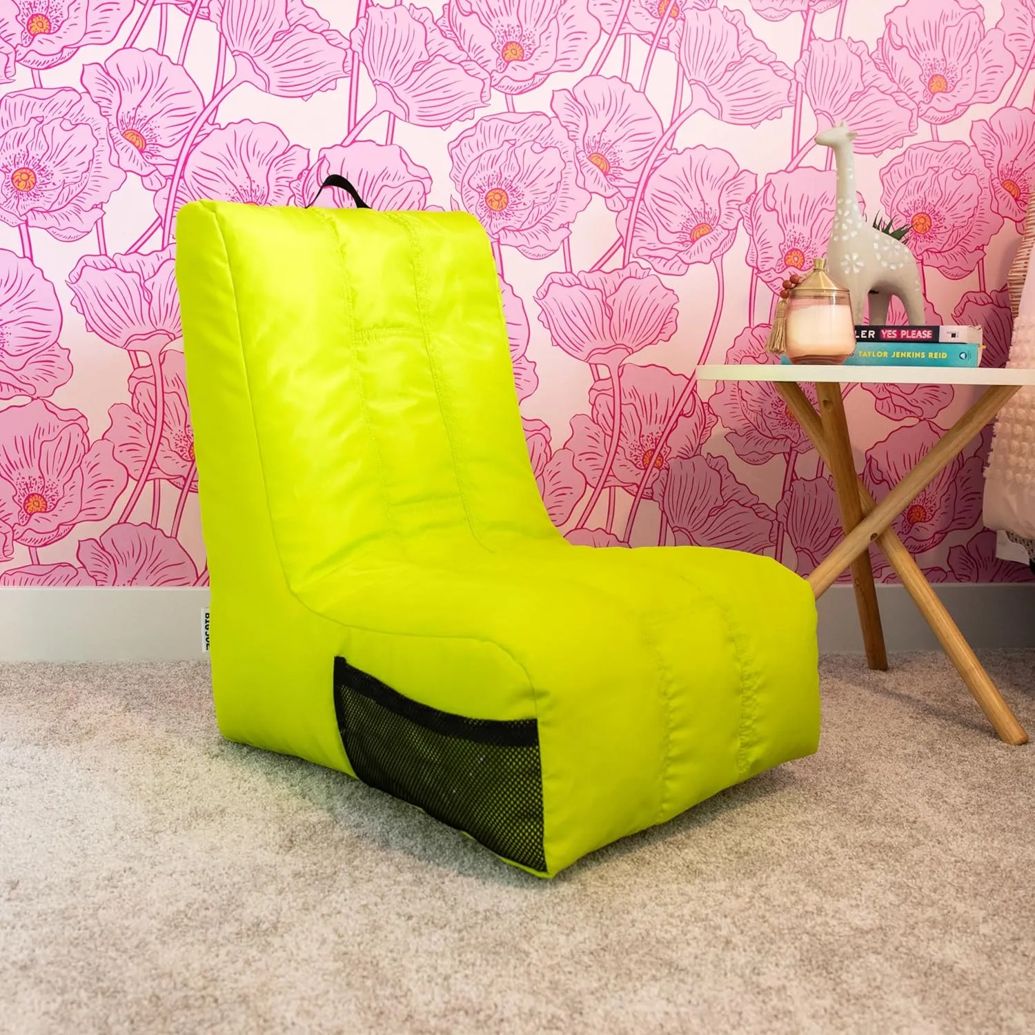 Big Joe Video Lounger Bean Bag Chair, Lime Punch Smartmax, 2 feet