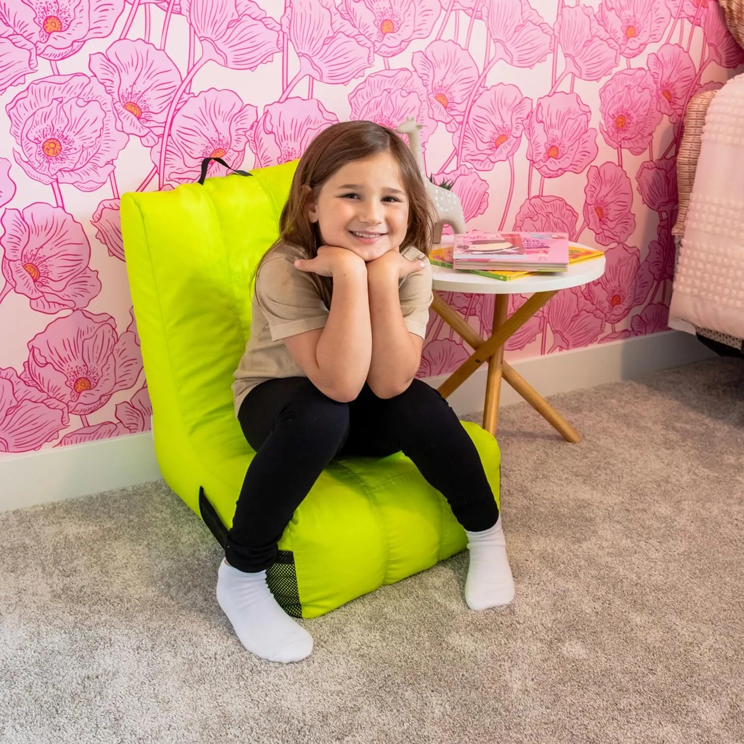 Big Joe Video Lounger Bean Bag Chair, Lime Punch Smartmax, 2 feet