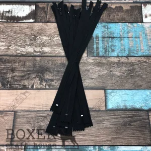 Black 12 inch Zipper 10 pack