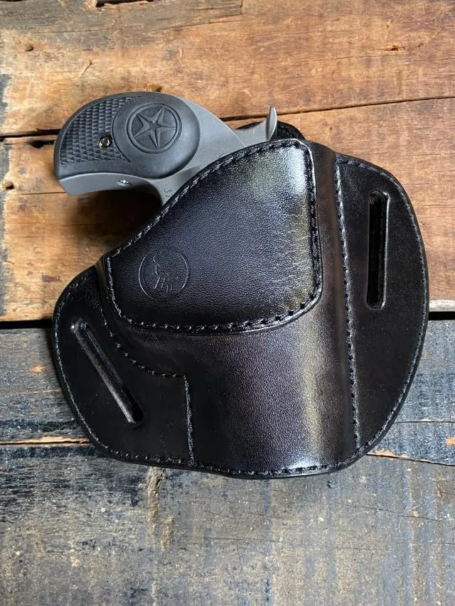 Black OWB Leather Pancake Holsters for Bond Arms Derringers 2.5"-4.25"