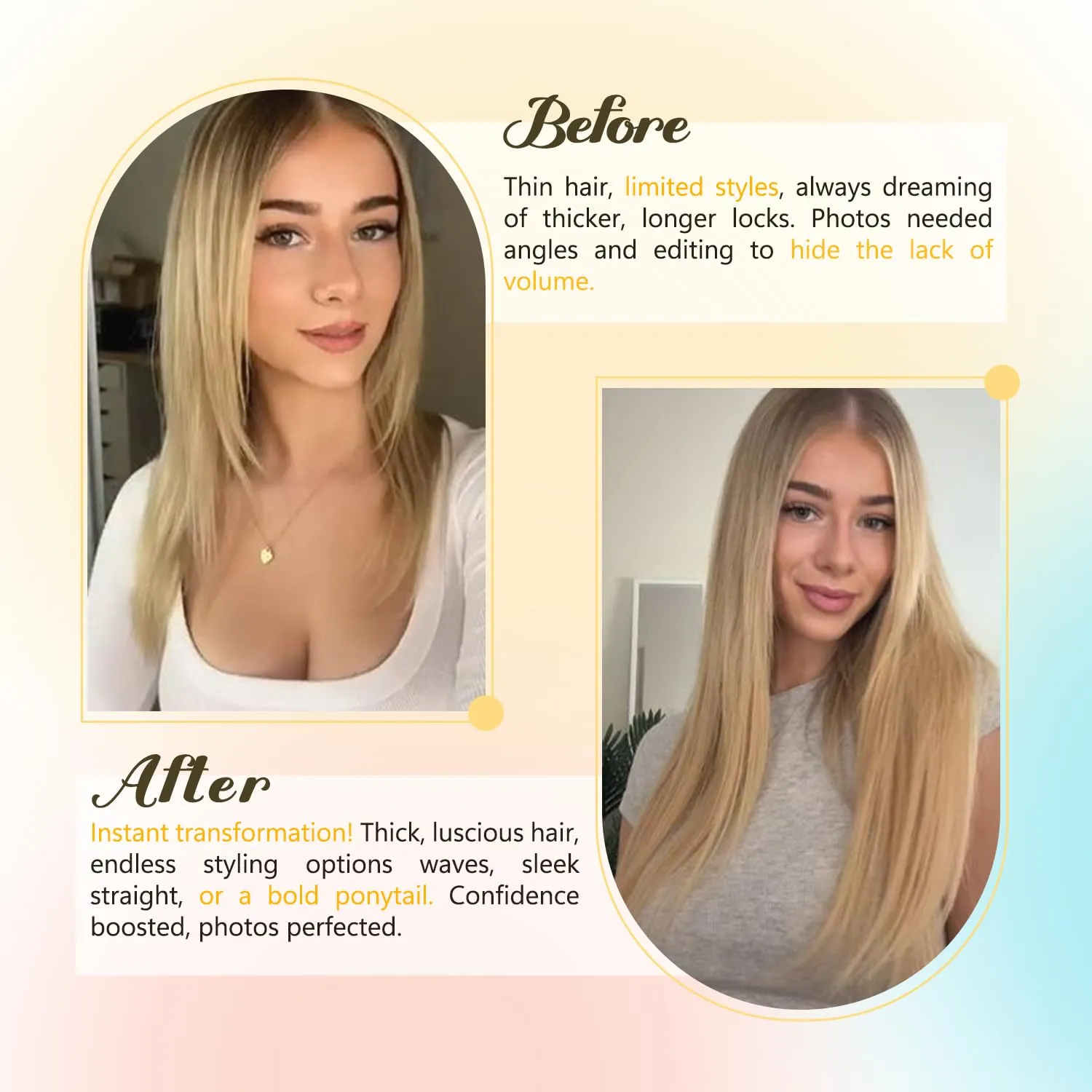 Blonde Human Hair Extensions Clip ins 18 Inch Platinum Blonde Clip in Hair Extensions for women 75g 100% Remy Human Hair Clip in Soft Silky Hair
