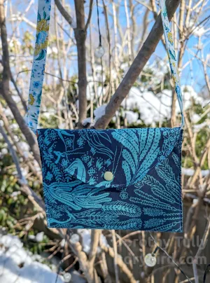 Blue Little Pouch Garden Handmade Autumn sale Purse: Trending product