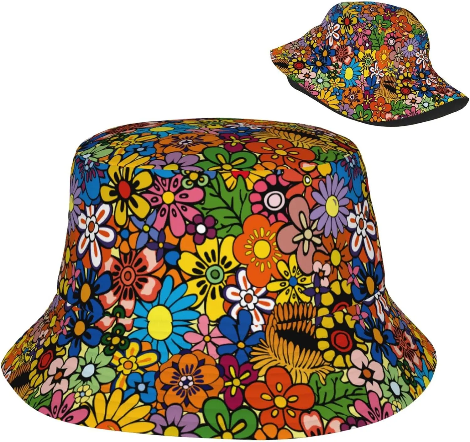 Boho Bucket Hats for Women Summer Sun Beach Travel Cap Men Bucket Hat