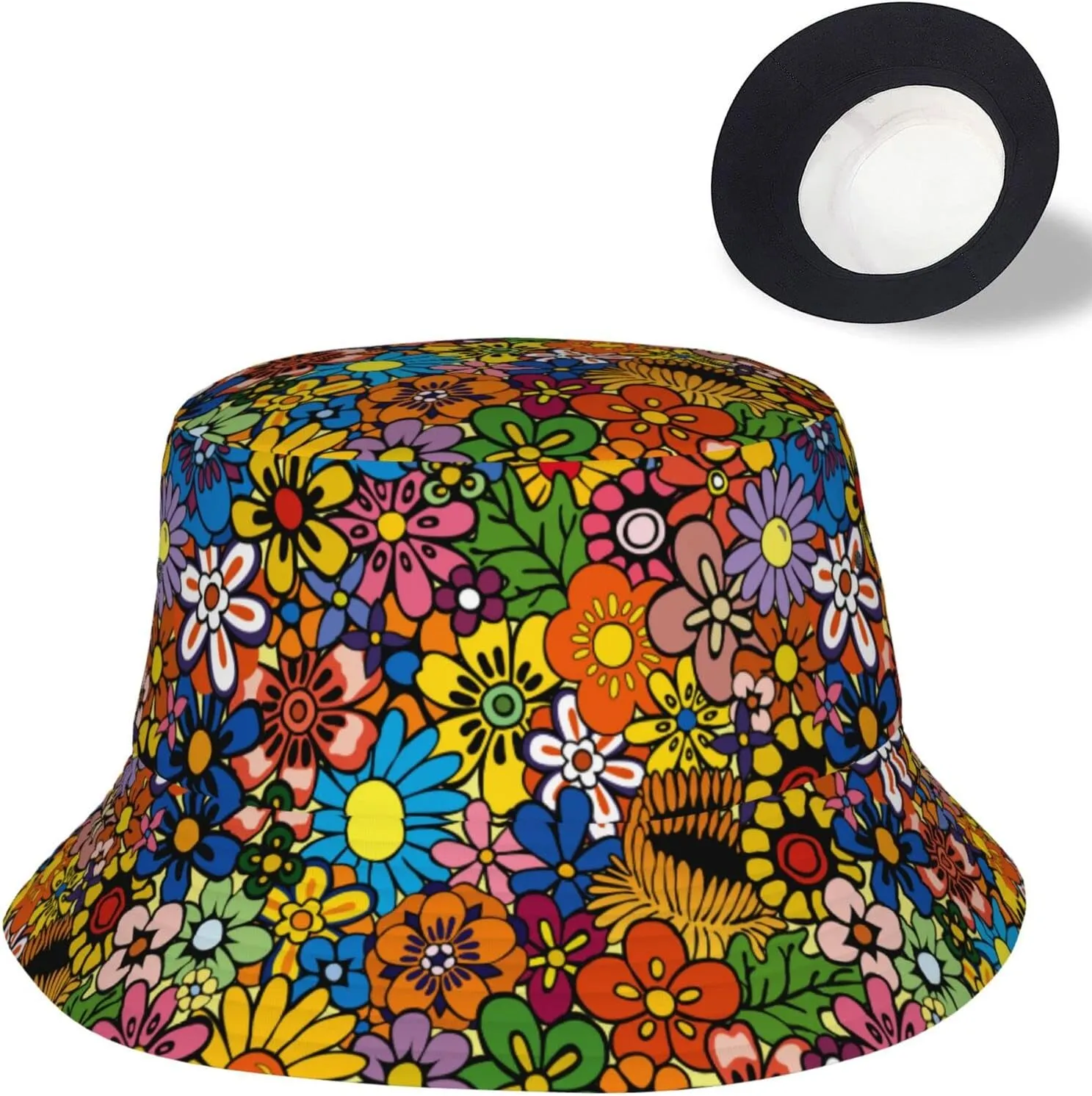 Boho Bucket Hats for Women Summer Sun Beach Travel Cap Men Bucket Hat