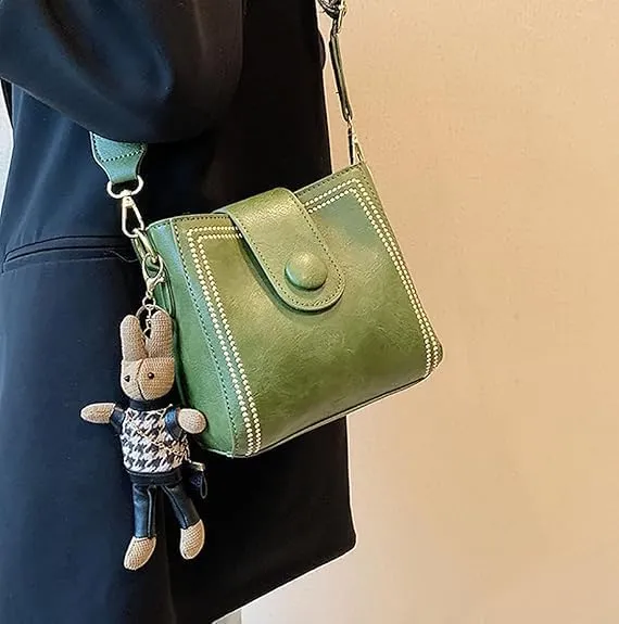 Bootara Bucket Bag, Fashion Bucket Bag With Cute Rabbit Pendant, Women Shoulder Bags With Adjustable Wider Shoulder Strap