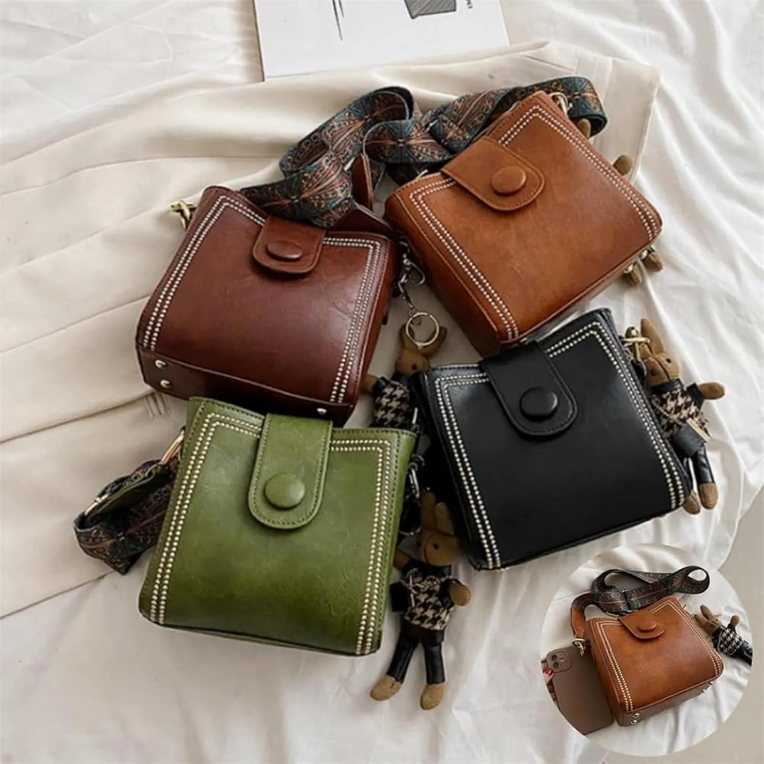 Bootara Bucket Bag With Adjustable Wider Shoulder Strap, 2025 New Bootara Vintage Bucket Bag, Womens Cross Body Bags