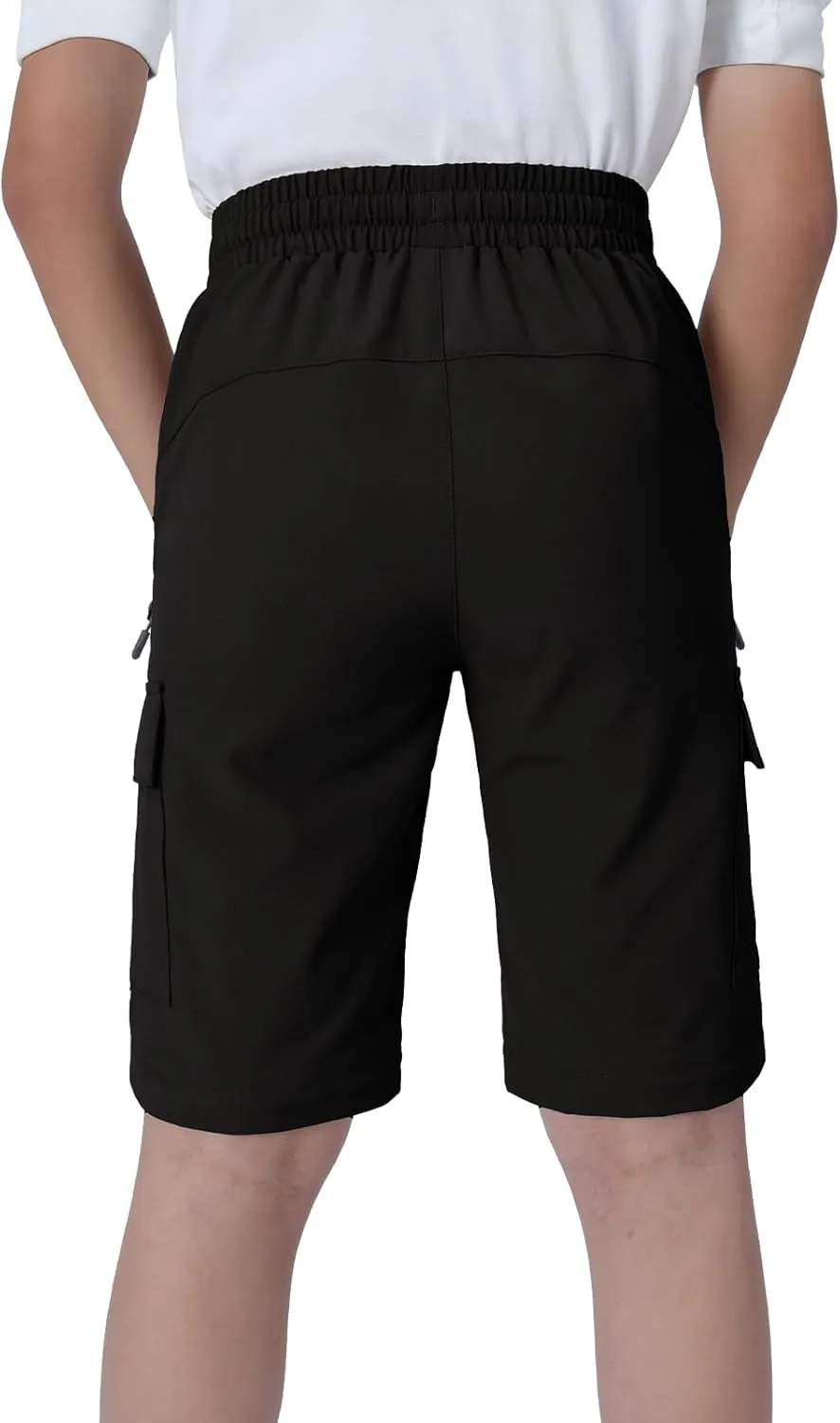 Boys Hiking Cargo Pants Kids Convertible Nylon Lightweight Quick Dry Stretch Girls Outdoor Waterproof Zip Off School Trousers