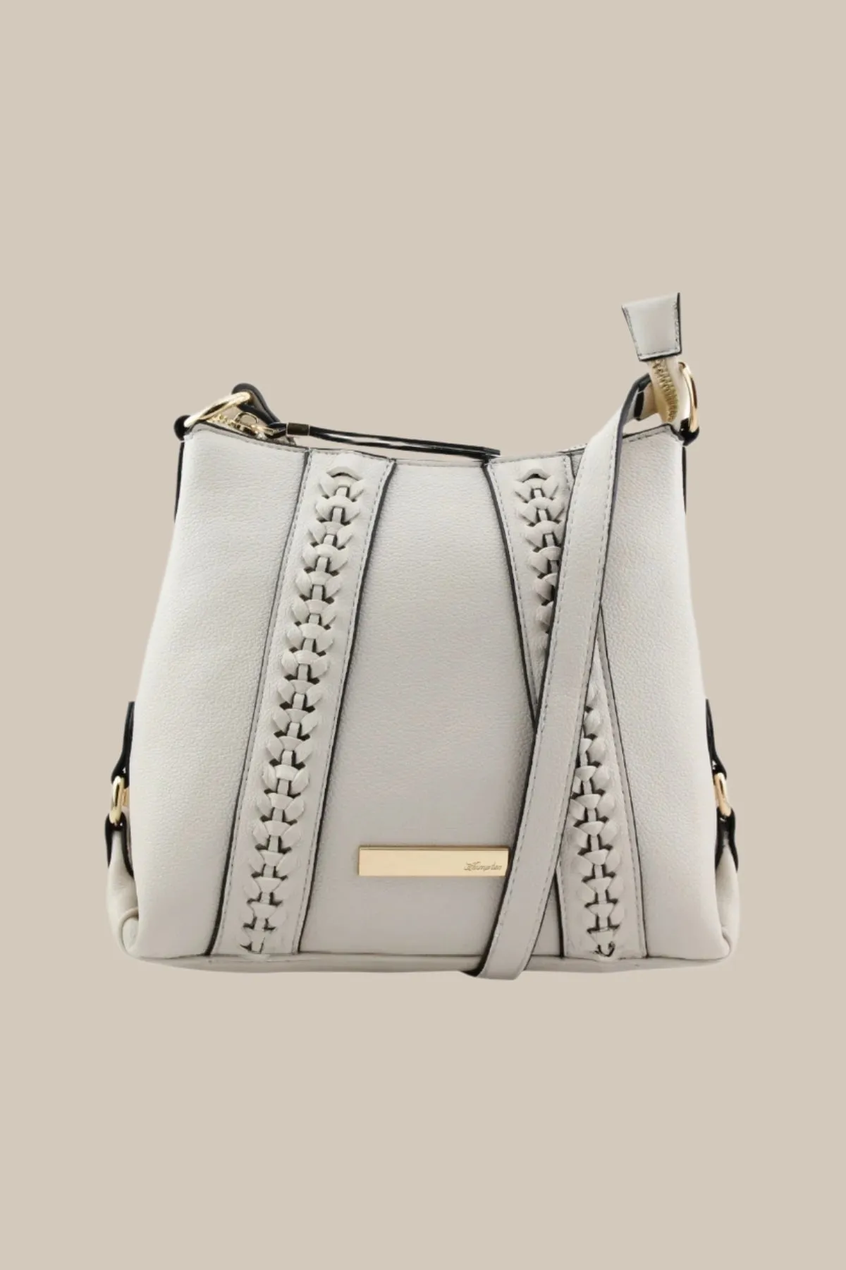 Braid Crossbody Bag in Beige